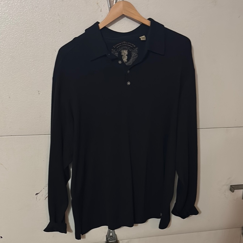 Tommy Bahama Black Polo Shirt with Relaxed Fit